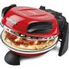 G3 Ferrari G1000610 Pizza Express Delizia, Forno Pizza, 1200 W, Termostato regolabile 400°C, Pizza fragrante in 5 minuti, Doppia resistenza riscaldante, Ricettario e Palette inclusi, Rosso