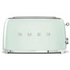 Smeg, Tostapane 2x4 TSF02PGEU, 2 Scomparti da 36mm, 6 Livelli di Doratura, Funzione Riscaldamento, Scongelamento e Bagel, Espulsione Automatica Pane, Cassetto Raccoglibriciole, 1500W, Verde Pastello