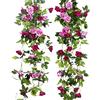 JUSTOYOU 2 pacchi 7.8FT 13 teste doppio colore artificiale finto ghirlanda di rose viti appese fiori di seta per la decorazione della parete di nozze all'aperto Bedroom (magenta)