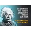 Schatzmix Blechschild Spruch Wie ohnmächtig Menschen A.Einstein Metallschild 20x30 cm Targa di Metallo da Parete, Lamiera, Multicolore, 20_x_30_cm
