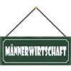 Schatzmix Blechschild MÄNNERWIRTSCHAFT Metallschild 27x10cm Deko Tin Sign mit Kordel Targa di Metallo da Parete, Lamiera, Multicolore, 27x10 cm