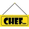 Schatzmix Blechschild Chefchen Metallschild 27x10cm Wanddeko Tin Sign Deko mit Kordel Targa di Metallo da Parete, Lamiera, Multicolore, 27x10 cm