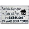 Schatzmix Blechschild Spruch Beschütze Haus. denn es War Teuer Metallschild 20x30 Deko Targa di Metallo da Parete, Lamiera, Multicolore, 20x30 cm