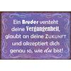 Schatzmix Blechschild Ein Bruder versteht… Metallschild Wanddeko 20x30cm Tin Sign Targa di Metallo da Parete, Lamiera, Multicolore, 20x30 cm