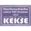 Schatzmix Blechschild Spruch Kuchenstücke Unter 300 Gr. Sind Kekse Metallschild 20x30 Deko Targa di Metallo da Parete, Lamiera, Multicolore, 20x30 cm
