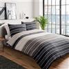 Sleepdown Set di biancheria da letto con copripiumino reversibile a righe testurizzate, facile da pulire, morbido, confortevole, 135 x 200 cm, con 1 federa da 80 x 80 cm, in policotone, 135 x 200 cm +