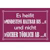 Schatzmix Blechschild Spruch Mindestens haltbar Metallschild Wanddeko 20x30 cm Tin Sign Targa di Metallo da Parete, Lamiera, Multicolore