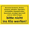 Schatzmix Blechschild Spruch … Bitte Nicht ins Klo werfen Metallschild 20x30 Deko Targa di Metallo da Parete, Lamiera, Multicolore, 20x30 cm