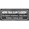 Schatzmix Blechschild Spruch Meine Frau Kann zaubern, Sie Macht Metallschild 27x10 Deko Targa di Metallo da Parete, Lamiera, Multicolore, 27x10 cm