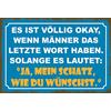 Schatzmix Blechschild Spruch JA, Mein Schatz, Wie du wünscht. Metallschild 20x30 Deko Targa di Metallo da Parete, Lamiera, Multicolore, 20x30 cm