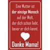 Schatzmix Blechschild Spruch Danke Mama rotes Metallschild 20x30 Deko Tin Sign Targa di Metallo da Parete, Lamiera, Multicolore, 20x30 cm