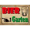 Schatzmix Blechschild Bier Garten Linke Hand beiges Metallschild 20x30 Deko Tin Sign Targa di Metallo da Parete, Lamiera, Multicolore, 20x30 cm