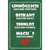Schatzmix Blechschild Spruch unmöglich, riskant Sinnlos, Mach´s 20x30 Deko Tin Sign Targa di Metallo da Parete, Lamiera, Multicolore, 20x30 cm