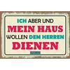 Schatzmix Blechschild Spruch Dem Herren Dienen Metallschild 20x30 Deko Tin Sign Targa di Metallo da Parete, Lamiera, Multicolore, 20x30 cm