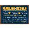 Schatzmix Blechschild Spruch Familienregel Leben Lieben Lachen Metallschild Wanddeko 20x30 cm Tin Sign Targa di Metallo da Parete, Lamiera, Multicolore