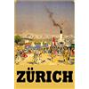 Schatzmix Blechschild Zürich beiges Metallschild 20x30 cm Wanddeko Tin Sign Targa di Metallo da Parete, Lamiera, Multicolore
