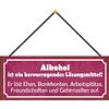 Schatzmix - Targa in metallo con alcol e cellule cervello, 27 x 10 cm, decorazione da parete con cordoncino, targa in metallo, multicolore