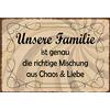 Schatzmix Blechschild Spruch Unsere Familie Ist genau Richtig Metallschild Wanddeko 20x30cm Tin Sign Targa di Metallo da Parete, Lamiera, Multicolore, 20x30 cm