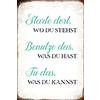 Schatzmix Blechschild Spruch Starte dort, benutze Das. Metallschild 20x30 Deko Tin Sign Targa di Metallo da Parete, Lamiera, Multicolore, 20x30 cm