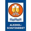Schatzmix Blechschild Spruch Alkoholschutzgebiet Metallschild 20x30 Deko Tin Sign Targa di Metallo da Parete, Lamiera, Multicolore, 20x30 cm