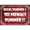 Schatzmix Blechschild Regel 1 Sei NIE Nr. 2 Metallschild Wanddeko 20x30cm Tin Sign Targa di Metallo da Parete, Lamiera, Multicolore, 20x30 cm