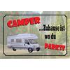 Schatzmix Blechschild Camper… Zuhause Ist Wo du parkst Metallschild 20x30 Deko Tin Sign Targa di Metallo da Parete, Lamiera, Multicolore, 20x30 cm
