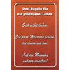Schatzmix Blechschild Spruch 3 Regeln für Ein glückliches Leben Metallschild 20x30 Deko Targa di Metallo da Parete, Lamiera, Multicolore, 20x30 cm
