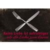 Schatzmix Blechschild Spruch Keine Liebe Ist aufrichtiger Als Die zum Essen 20x30 Deko Targa di Metallo da Parete, Lamiera, Multicolore, 20x30 cm