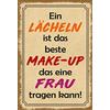 Schatzmix Blechschild Spruch Ein Lächeln Ist Das perfekte Make-up 20x30 Deko Tin Sign Targa di Metallo da Parete, Lamiera, Multicolore, 20x30 cm
