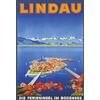 Schatzmix Blechschild Lindau Metallschild 20x30 cm Wanddeko Tin Sign Targa di Metallo da Parete, Lamiera, Multicolore