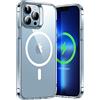 ESR Cover Magnetica per iPhone 13 Pro Max, Compatibile con MagSafe, Custodia Trasparente con HaloLock, Retro Resistente ai Graffi, Trasparente