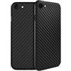doupi UltraSlim Custodia per iPhone SE (2022) / iPhone 8/7 (4,7 Pollici), Carbon Fiber Look Fibra di Carbonio ottiche Piuma Facile Cover, Nero