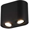 Trio Leuchten Cookie 612900232 - Lampada da soffitto in metallo, 2 x GU10, colore: Nero opaco