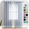 MRTREES Tende per Interni Voile Semi Trasparenti Grigio Chiaro 2 Pezzi con Occhielli 140x245 CM Tenda a Panello Tende Leggere Morbida per Camera da Letto e Soggiorno Finestra Moderne