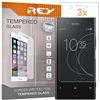 REY Pack 3X Pellicola salvaschermo per Sony Xperia XZ Premium, Vetro temperato, di qualità Premium