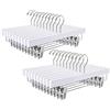 Amber Home 20 Pezzi 35.5cm Grucce Appendiabiti in Legno Bianco Liscio Robusto per Pantaloni Gonna Calzino Biancheria Intima Mutande con Clips