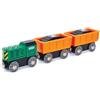 Hape Treno Merci Diesel - Locomotiva giocattolo in legno a spinta con attacchi magnetici e carico rimovibile per bambini dai 3 anni