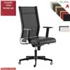 Elleci Office SYNCRONET Poltrona direzional movimento sincro multiblock braccioli regolabili con pad scorrevole, base nylon Cove
