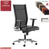 Elleci Office SYNCRONET Poltrona direzional movimento sincro multiblock braccioli regolabili con pad scorrevole, base alluminio Cove