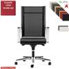 Elleci Office SYNCRONET Poltrona direzionale con movimento sincro multiblock, braccioli fissi in acciaio cromato, base alluminio Cove
