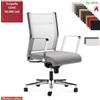 Elleci Office SYNCRONET Poltrona semi direzionale movimento sincro multiblock, braccioli fissi in acciaio cromato, base alluminio Cove