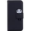 Annuo - Cover per Huawei P20 Lite con motivo animale, motivo a portafoglio, magnetica, per Huawei P20 Lite, antiurto, con aletta di protezione per carte, in pelle, motivo: cartone animato Panda nero