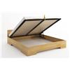 Skandica Letto contenitore in legno massiccio di Pino - Spectrum (Struttura colore Sbiancato 120x200 (est. 125,5x208))