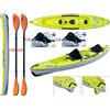 Tahe - Bic Sport Canoa Rigida Borneo Lime/Grey 107054 + 2 Pagaie Touring-1 Fissa + 2 Schienalini Standard TAHE / Bic Sport