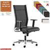 Elleci Office SYNCRONET Poltrona direzionale mov. sincro multiblock braccioli regolabili pad scorrevole base alluminio KING FLEX