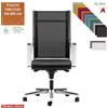 Elleci Office SYNCRONET Poltrona direzionale movi. sincro multiblock braccioli fissi acciaio cromato base alluminio KING FLEX