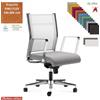 Elleci Office SYNCRONET Poltrona semi direzionale movi. sincro multiblock braccioli fissi acciaio cromato base alluminio KING FLEX