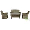 SET DIVANO 132x73x81 2 POLTRONE 73x73xH81 TAVOLINO L102xP50xH40 ECO RATTAN VETRO