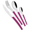 EME POSATERIE Loto Fucsia 239 - Set di Posate da Tavola in acciaio inox 18/10, per 6 persone, 24 pezzi