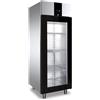 Ristoattrezzature Armadio congelatore refrigerato in acciaio inox 1 anta in vetro 700 lt ventilato -10 -20°C